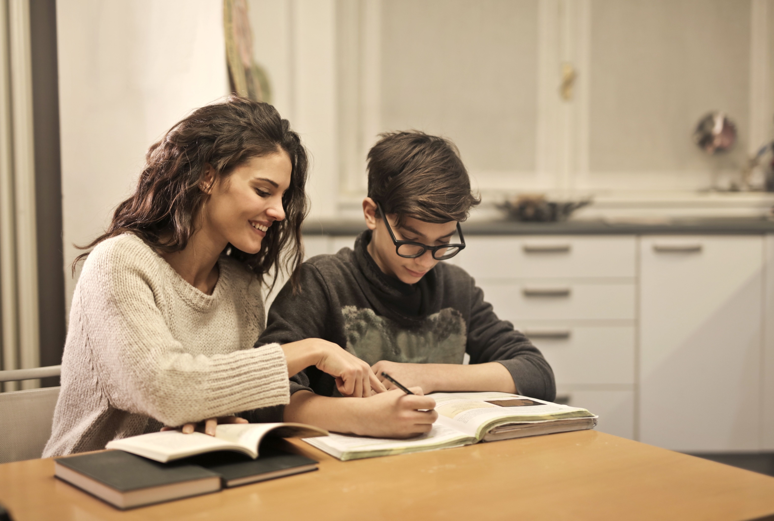 helping a teen to do homework